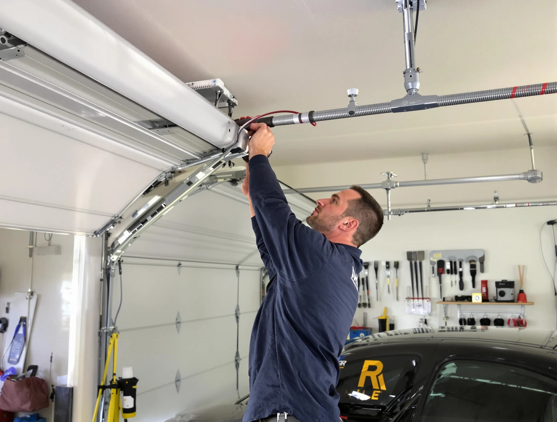 Lake of the Woods Garage Door Repair technician performing garage door cable repair in Lake of the Woods