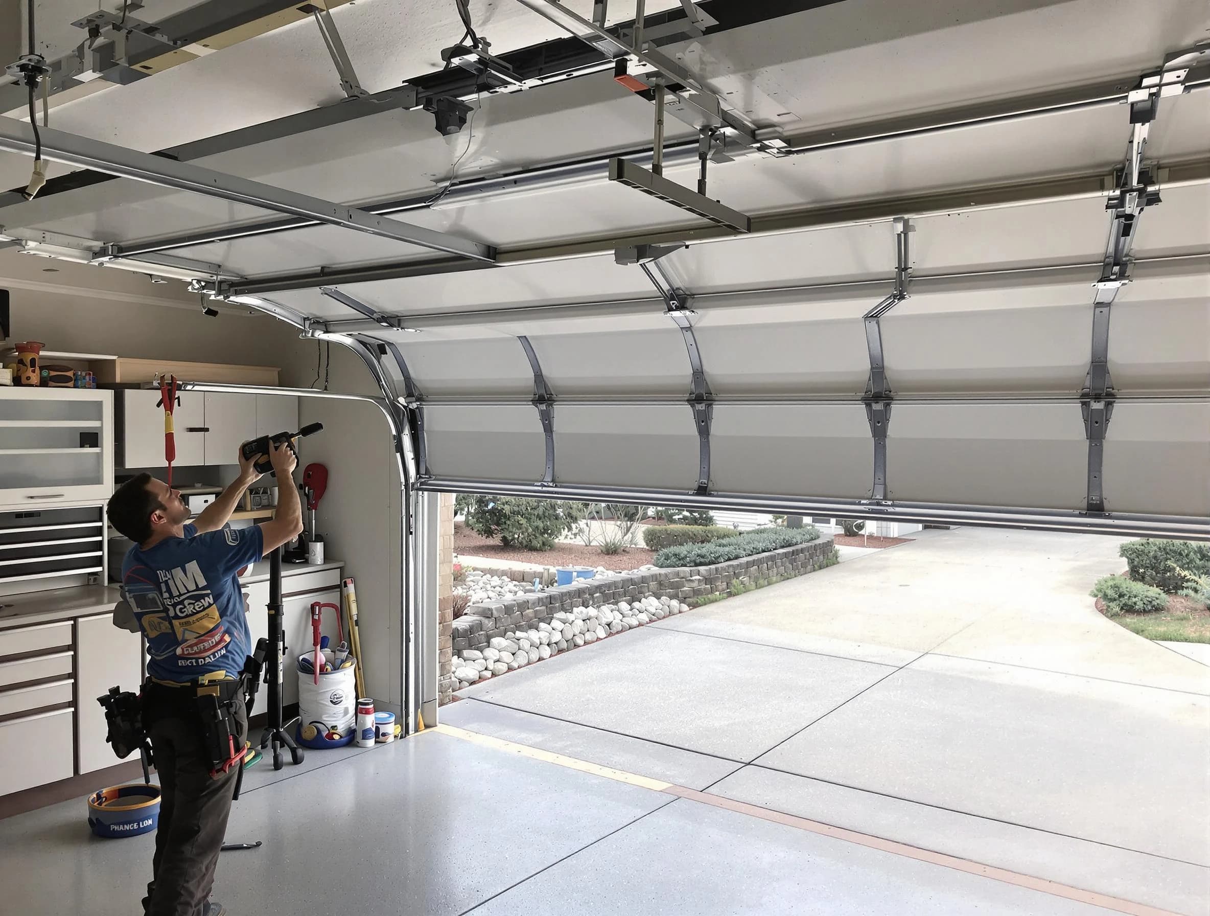 Garage door track repair service by Lake of the Woods Garage Door Repair in Lake of the Woods