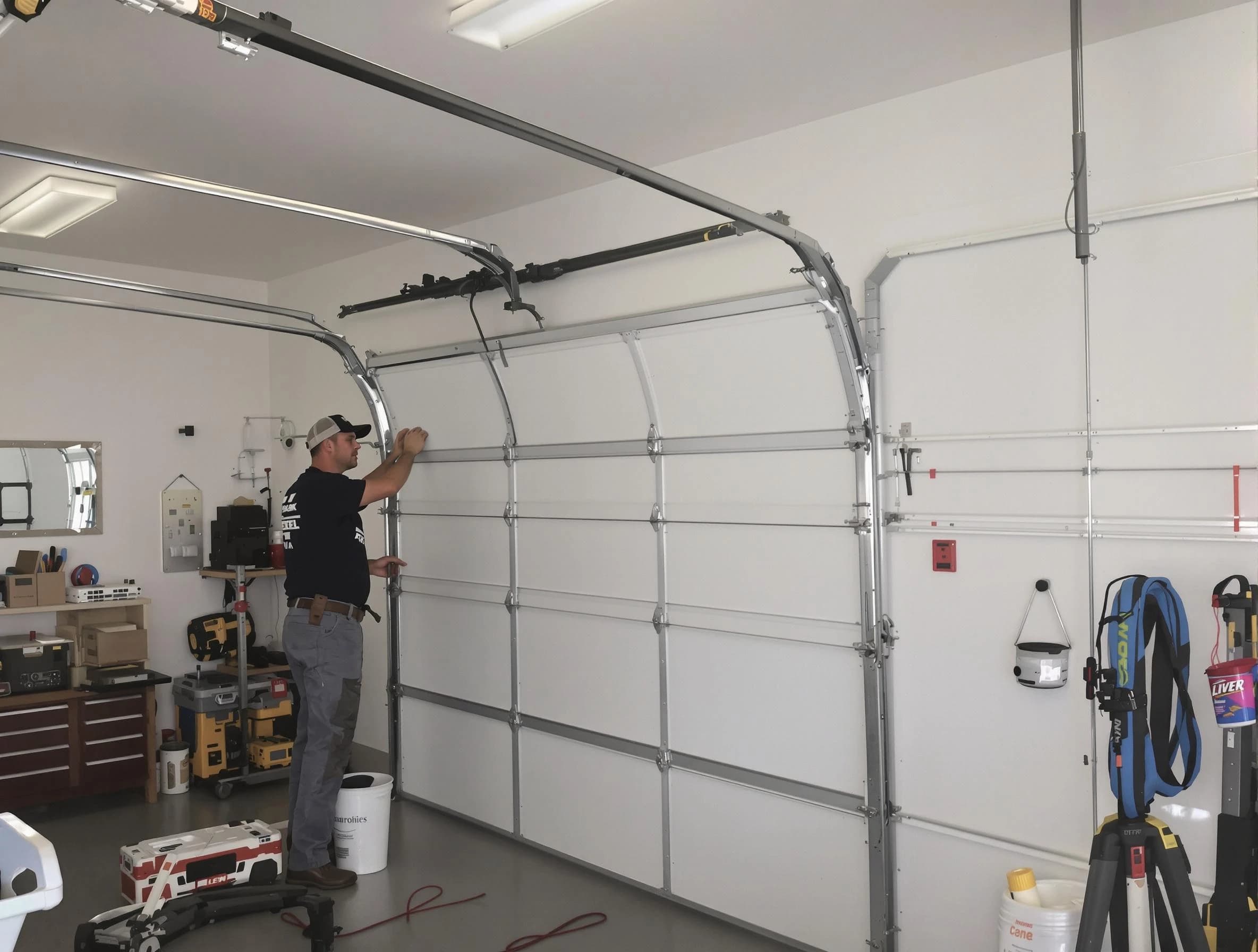 Lake of the Woods Garage Door Repair team installing new garage door in Lake of the Woods