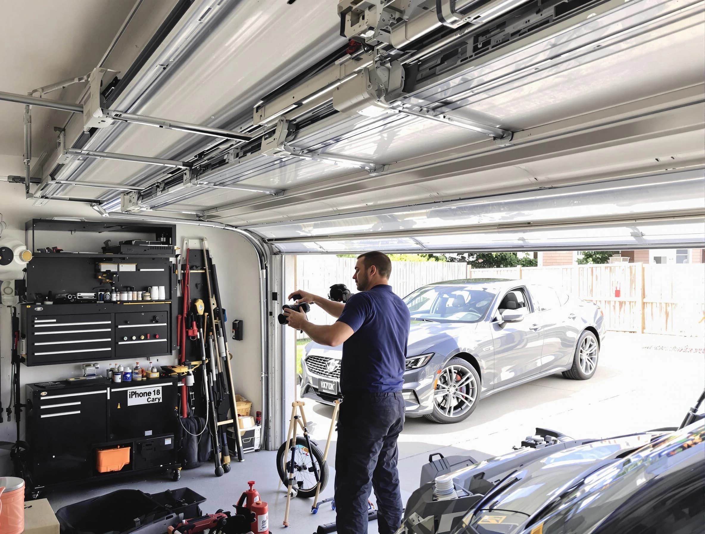 Lake of the Woods Garage Door Repair technician fixing noisy garage door in Lake of the Woods