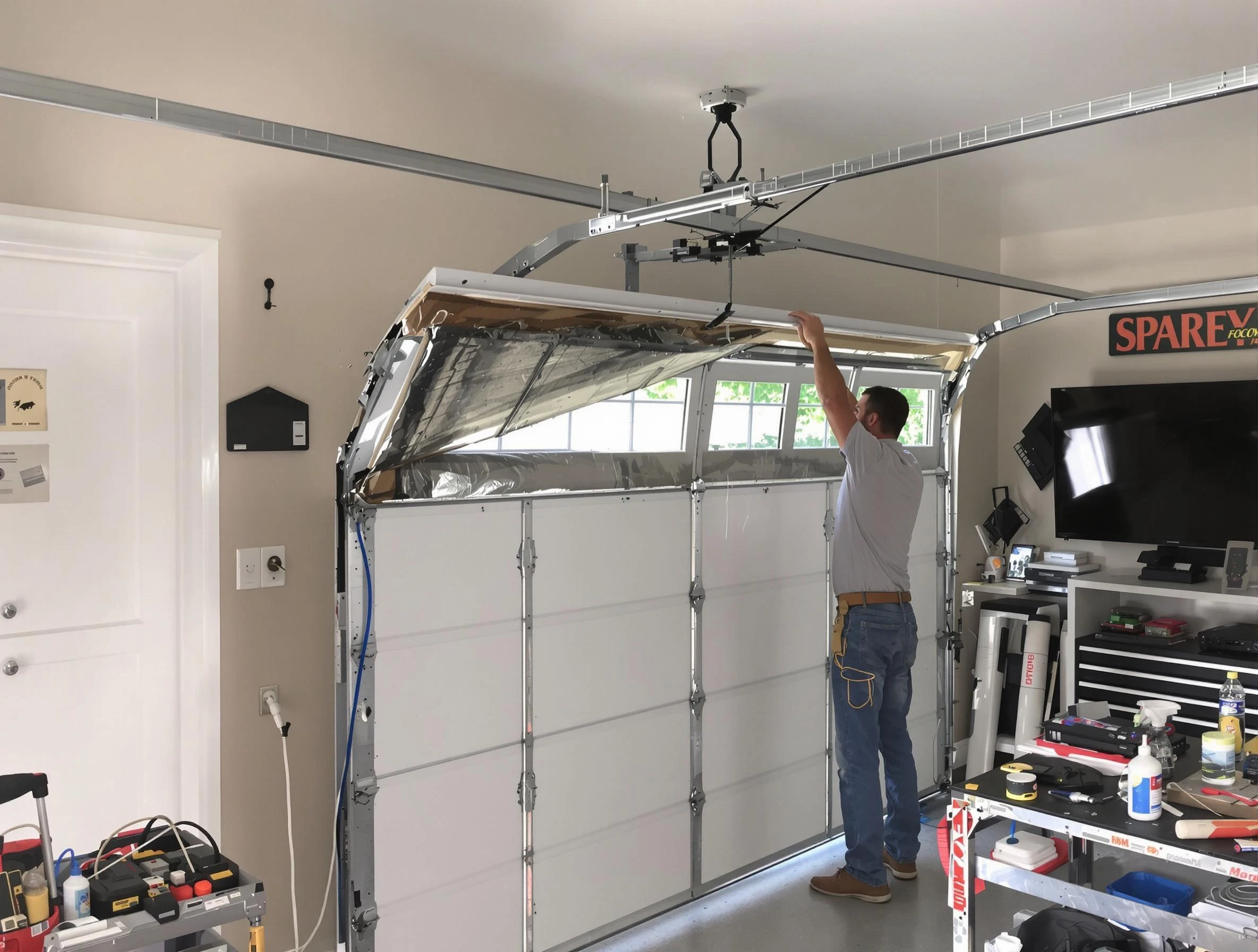 Garage door section replacement by Lake of the Woods Garage Door Repair in Lake of the Woods