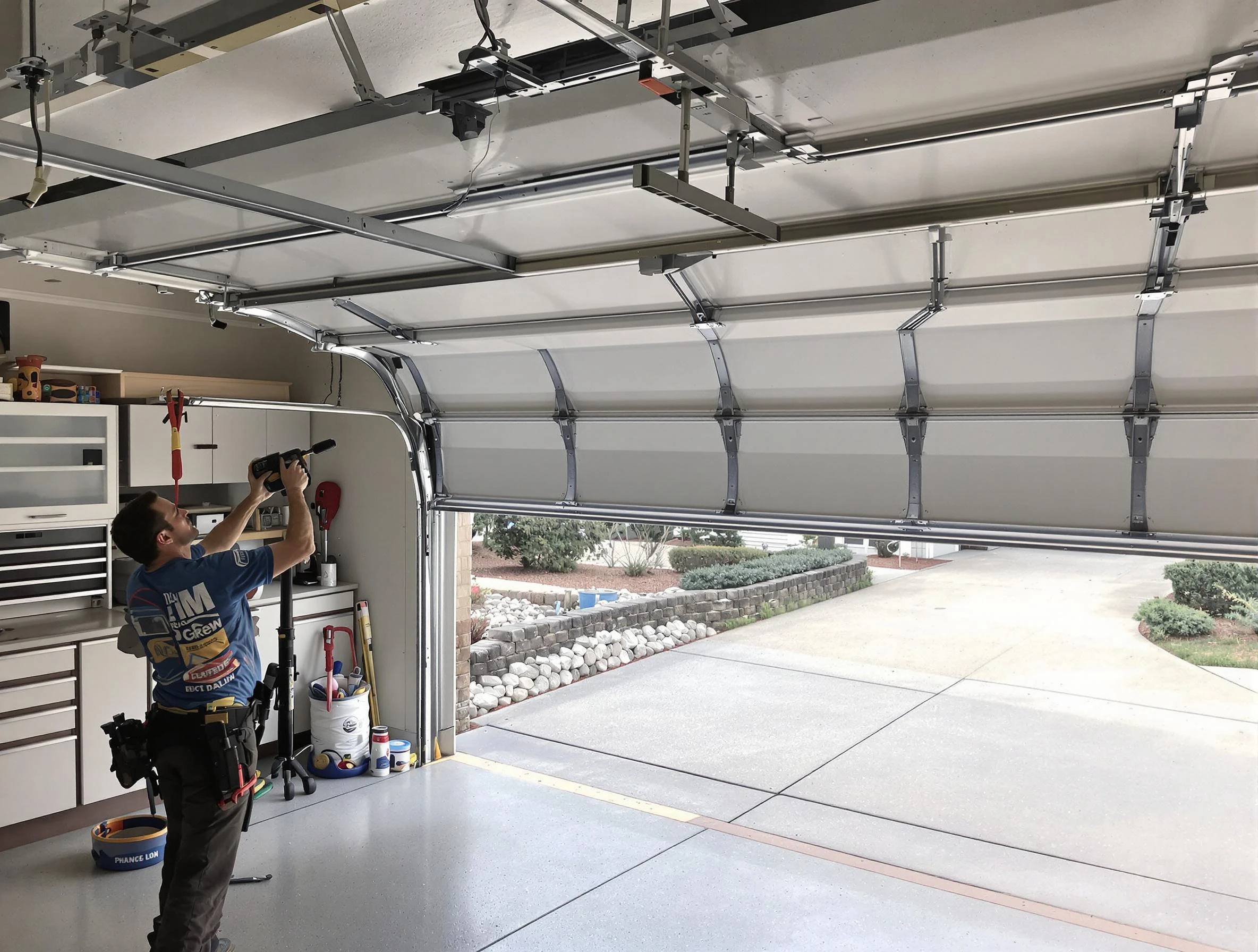 Garage door track repair service by Lake of the Woods Garage Door Repair in Lake of the Woods